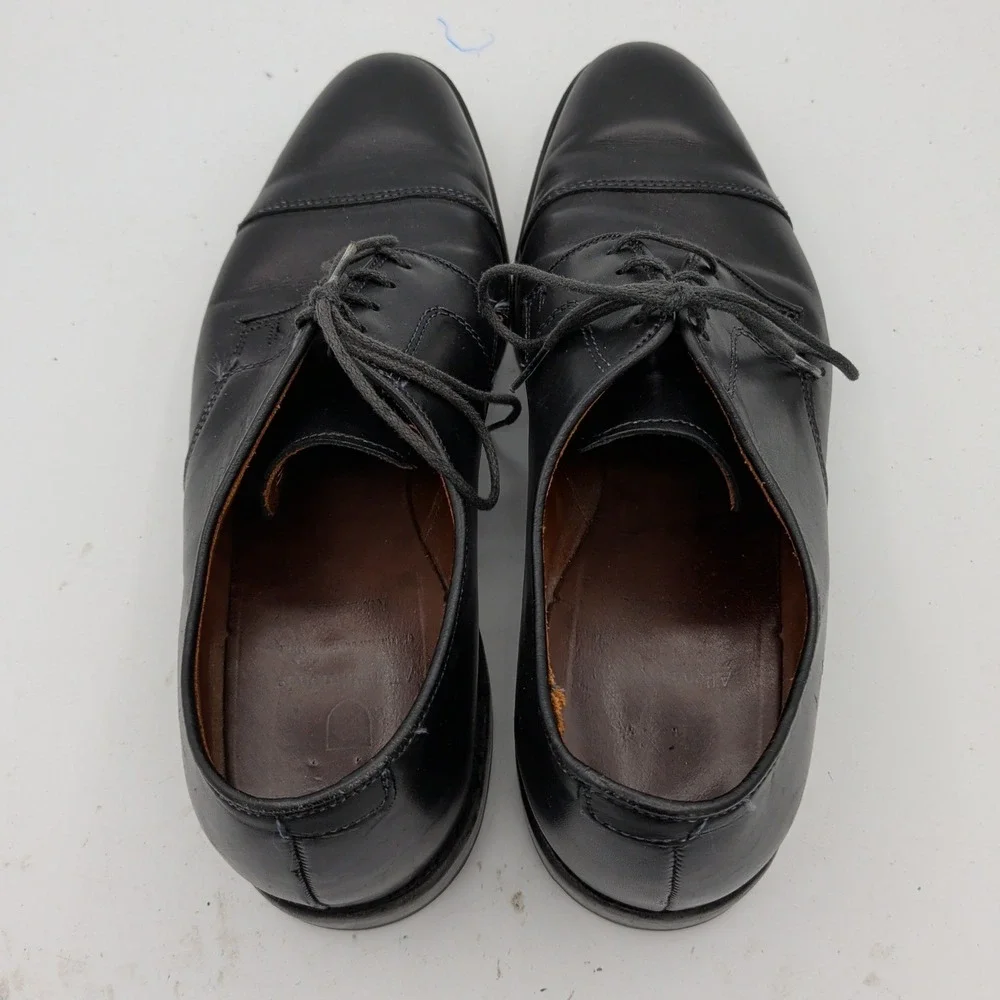 Allen Edmonds Riverside Black Leather Cap Toe Derby Dress Shoes Mens 11 D 1410